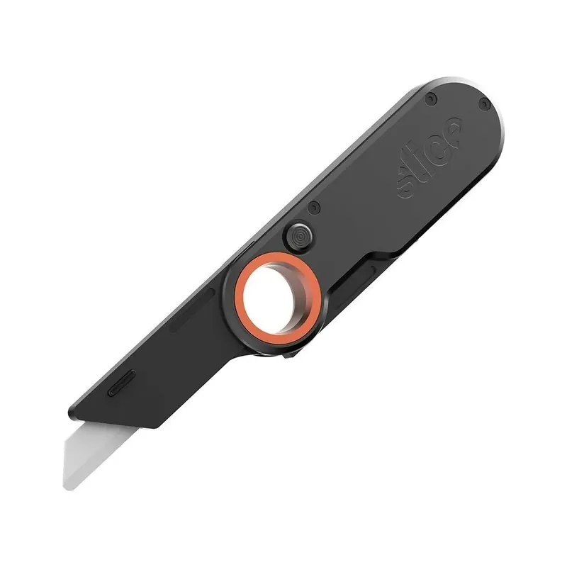 Černo-oranžový plastový skládací univerzální nůž SLICE - délka 11 cm, šířka 3,3 cm, výška 2,1 cm Betrouwbaar