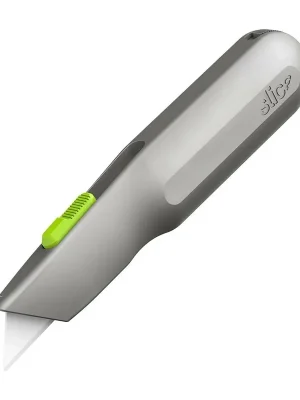Snelle Levering Šedý kovový samozatahovací univerzální nůž SLICE - délka 17 cm, šířka 3,8 cm, výška 2,7 cm