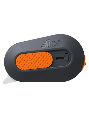 Černo-oranžový plastový malý bezpečnostní polohovatelný nůž na krabice SLICE - délka 6,2 cm, šířka 3,8 cm, výška 1,2 cm Lage Prijs