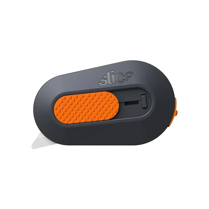 Černo-oranžový plastový malý bezpečnostní polohovatelný nůž na krabice SLICE - délka 6,2 cm, šířka 3,8 cm, výška 1,2 cm Lage Prijs