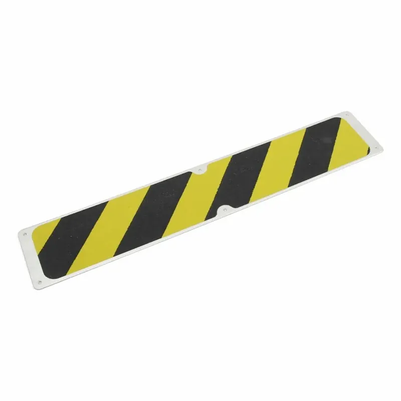 Černo-žlutý hliníkový protiskluzový nášlap na schody FLOMA Hazard BDP - délka 63,5 cm, šířka 11,5 cm, tloušťka 1,6 mm Koopje