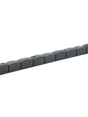 Šedý gumový zahradní obrubník FLOMA Stone - délka 120 cm, šířka 7 cm, výška 8,8 cm Superprijs