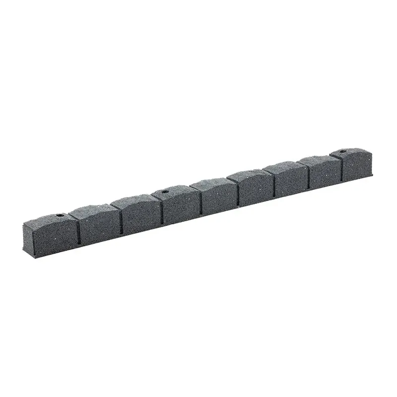 Šedý gumový zahradní obrubník FLOMA Stone - délka 120 cm, šířka 7 cm, výška 8,8 cm Superprijs