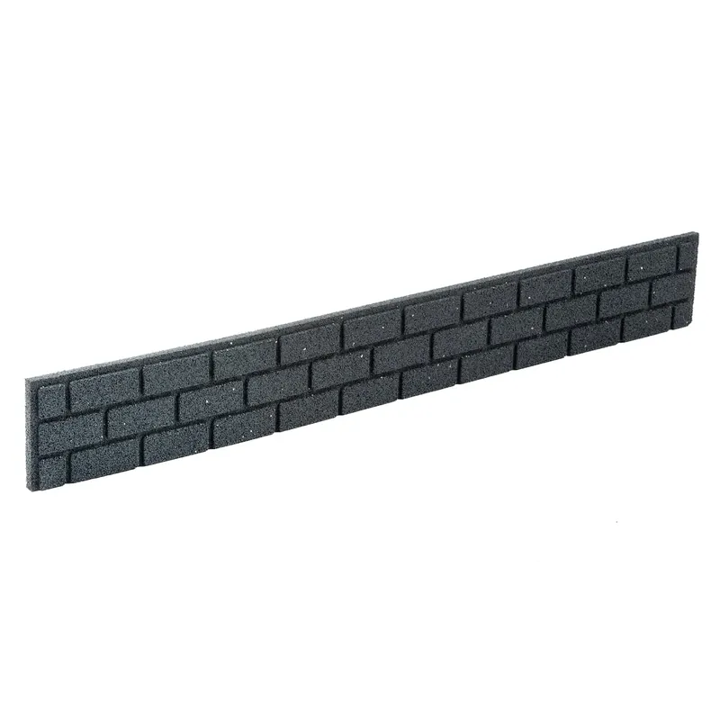 Šedý gumový zahradní obrubník FLOMA Bricks - délka 120 cm, šířka 2 cm, výška 15 cm Superprijs