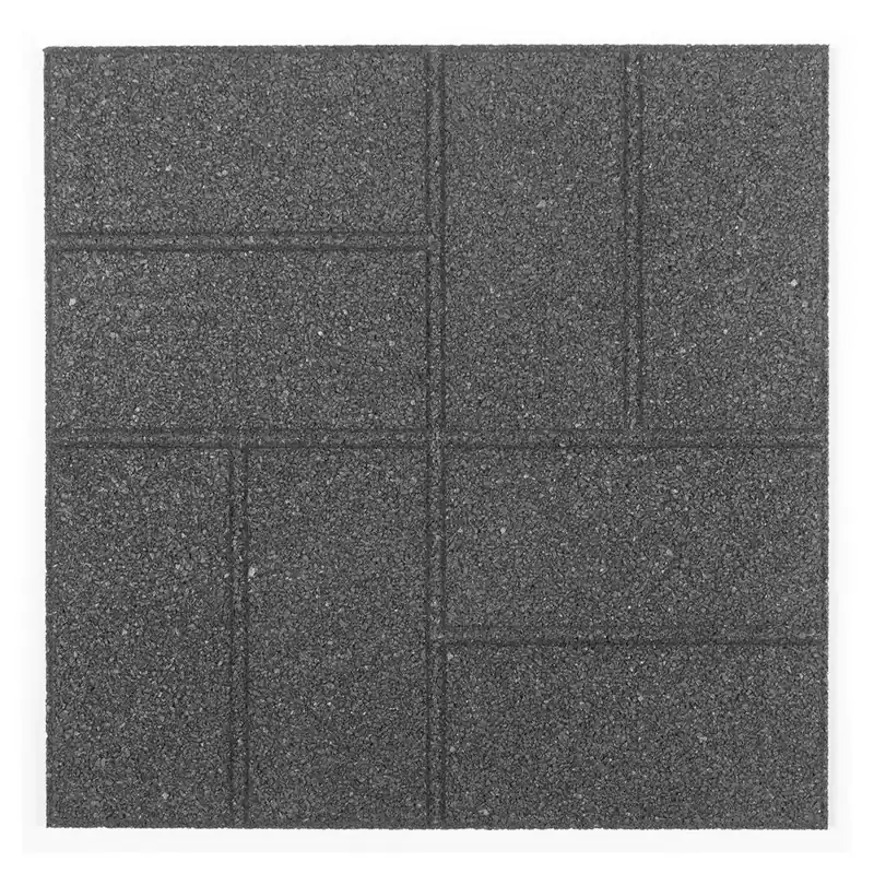 Superprijs Šedá gumová terasová dlažba FLOMA Cobblestone - délka 40,5 cm, šířka 40,5 cm, výška 1,5 cm