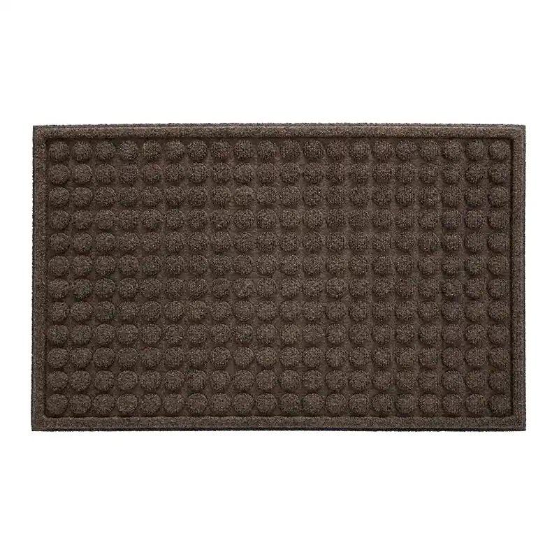 Hnědá textilní gumová vstupní rohož FLOMA Rounds - délka 45 cm, šířka 75 cm, výška 1,1 cm Lage Prijs
