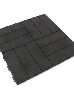 Hnědá plastová terasová dlažba Linea Marte (dřevo) - délka 55,5 cm, šířka 55,5 cm, výška 1,3 cm Betrouwbaar