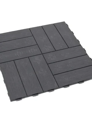 Šedá plastová terasová dlažba Linea Marte (dřevo) - délka 55,5 cm, šířka 55,5 cm, výška 1,3 cm Hete Deal