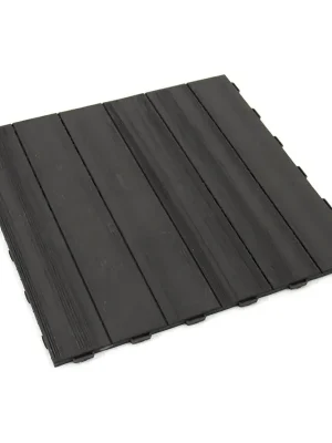 Hnědá plastová terasová dlažba Linea Marte (dřevo) - délka 55,5 cm, šířka 55,5 cm, výška 1,3 cm Seizoensaanbieding