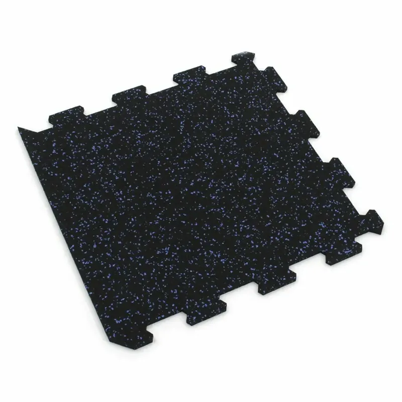 Černo-modrá gumová podlahová deska (puzzle - okraj) FLOMA FitFlo SF1050 - délka 47,8 cm, šířka 47,8 cm, výška 0,8 cm Aanbieding