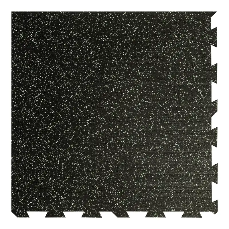 Veilige Betaling Černo-zelená gumová podlahová deska (puzzle - roh) FLOMA IceFlo SF1100 - délka 100 cm, šířka 100 cm, výška 0,8 cm