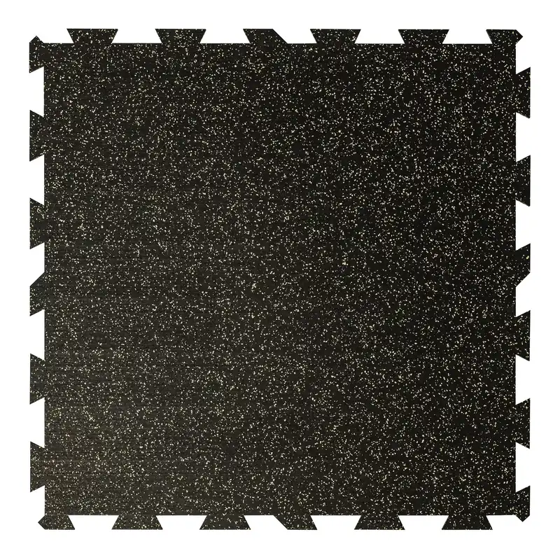 Černo-žlutá gumová podlahová deska (puzzle - střed) FLOMA IceFlo SF1100 - délka 100 cm, šířka 100 cm, výška 0,8 cm Meest Verkocht