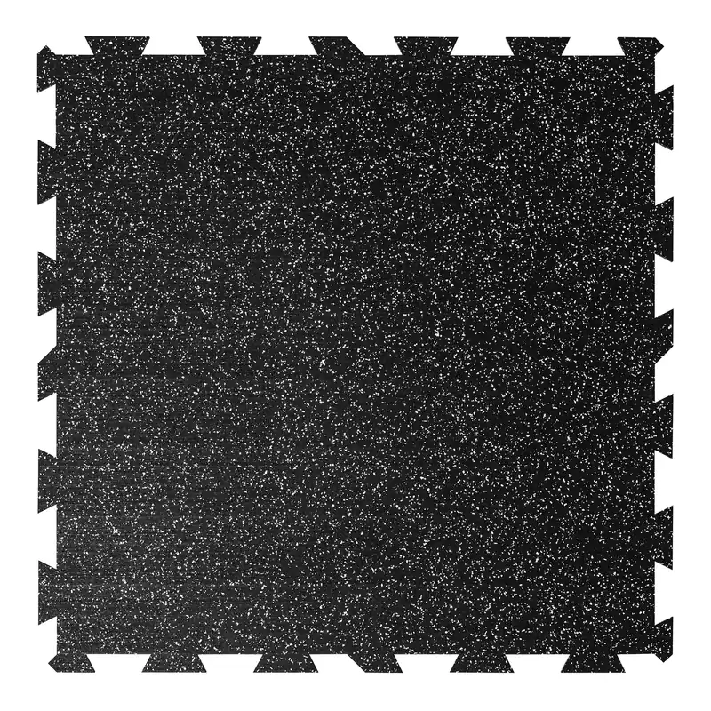 Hete Deal Černo-bílá gumová podlahová deska (puzzle - střed) FLOMA IceFlo SF1100 - délka 100 cm, šířka 100 cm, výška 0,8 cm