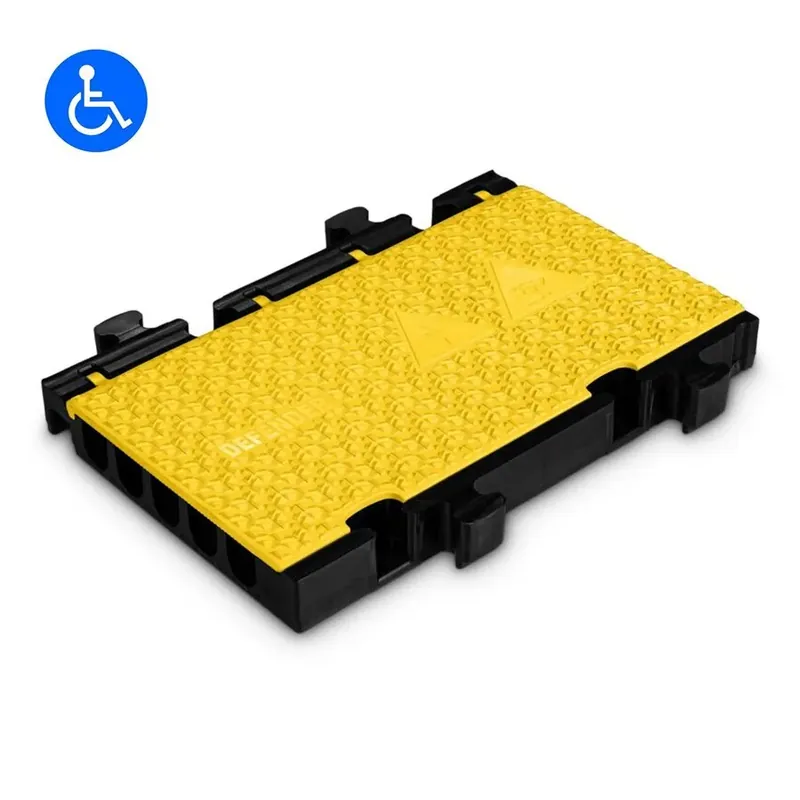 Bestseller Černo-žlutý plastový modulární kabelový most s víkem (5x34,5x38,6) DEFENDER MIDI 5 2D HV - délka 50 cm, šířka 32,5 cm, výška 5,4 cm