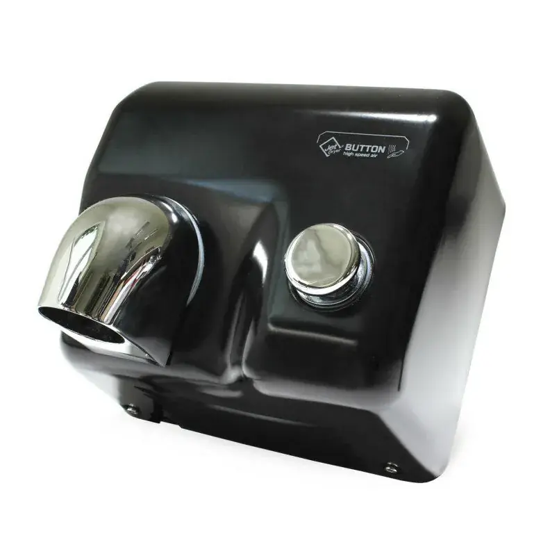 Černý kovový horkovzdušný vysoušeč rukou Jet Dryer BUTTON Aanbieding