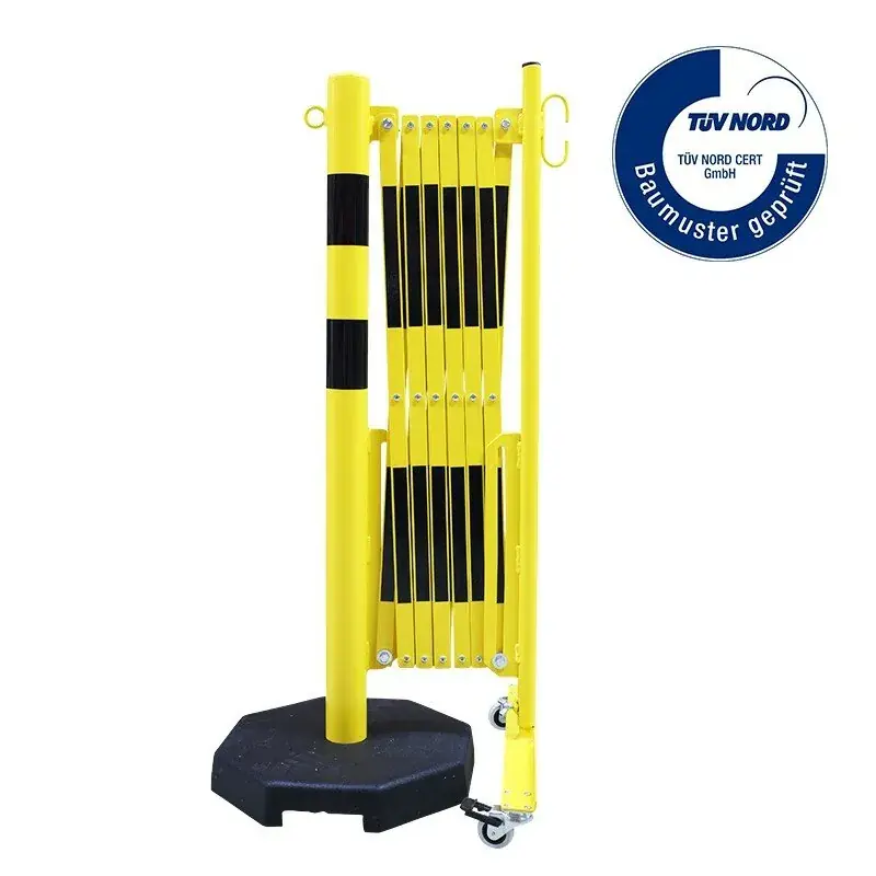 Koop Vandaag Černo-žlutá sloupková přenosná mobilní bariéra - délka 360 cm, výška 105 cm