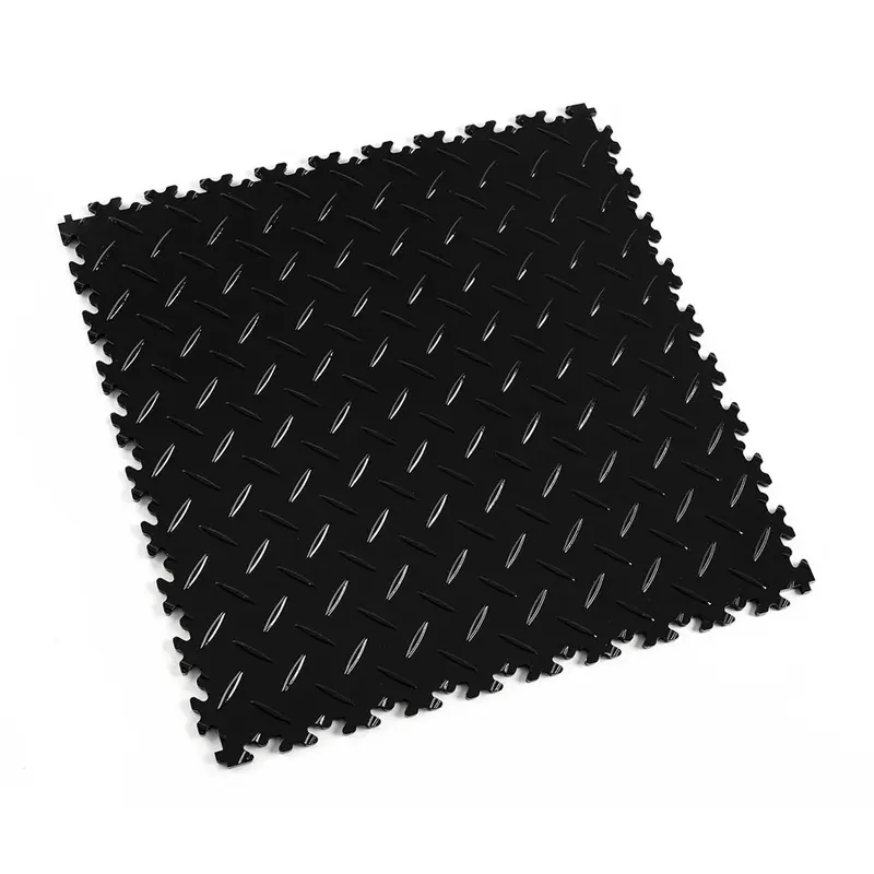 Must-Have Černá plastová (PVC) zátěžová dlažba Fortelock Industry Hard (diamant) - délka 51 cm, šířka 51 cm, výška 0,7 cm