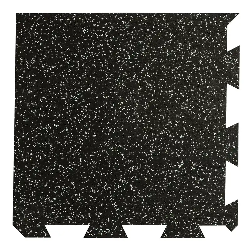 Lage Kosten Černo-šedá gumová podlahová deska (puzzle - roh) FLOMA FitFlo SF1050 - délka 50 cm, šířka 50 cm, výška 0,8 cm
