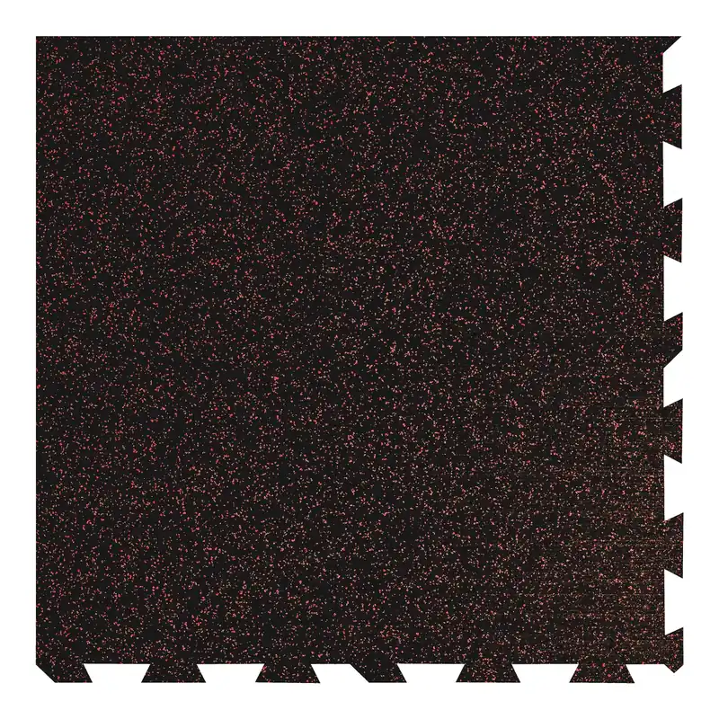 Černo-červená gumová podlahová deska (puzzle - roh) FLOMA FitFlo SF1050 - délka 100 cm, šířka 100 cm, výška 0,8 cm Nieuw