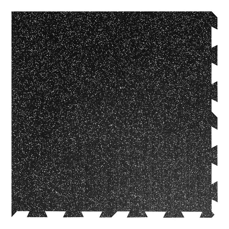 Tijdelijk Beschikbaar Černo-bílá gumová podlahová deska (puzzle - roh) FLOMA FitFlo SF1050 - délka 100 cm, šířka 100 cm, výška 0,8 cm