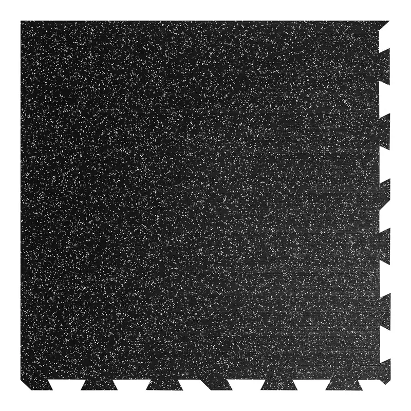 Černo-šedá gumová podlahová deska (puzzle - roh) FLOMA FitFlo SF1050 - délka 100 cm, šířka 100 cm, výška 1 cm Express Levering