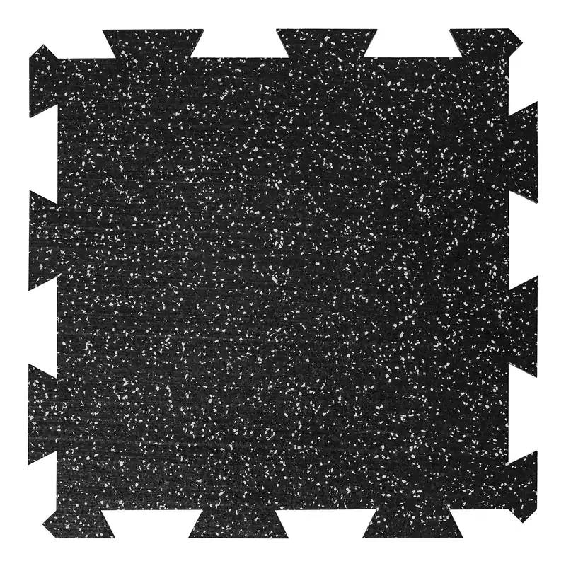 Premium Černo-šedá gumová podlahová deska (puzzle - střed) FLOMA FitFlo SF1050 - délka 50 cm, šířka 50 cm, výška 1,6 cm
