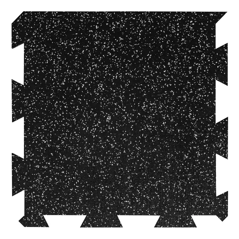 Černo-šedá gumová podlahová deska (puzzle - okraj) FLOMA FitFlo SF1050 - délka 50 cm, šířka 50 cm, výška 1 cm Bestseller