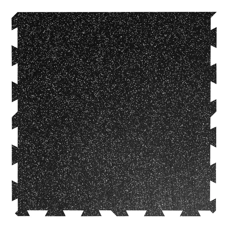 Weekendaanbieding Černo-šedá gumová podlahová deska (puzzle - okraj) FLOMA IceFlo SF1100 - délka 100 cm, šířka 100 cm, výška 1,6 cm