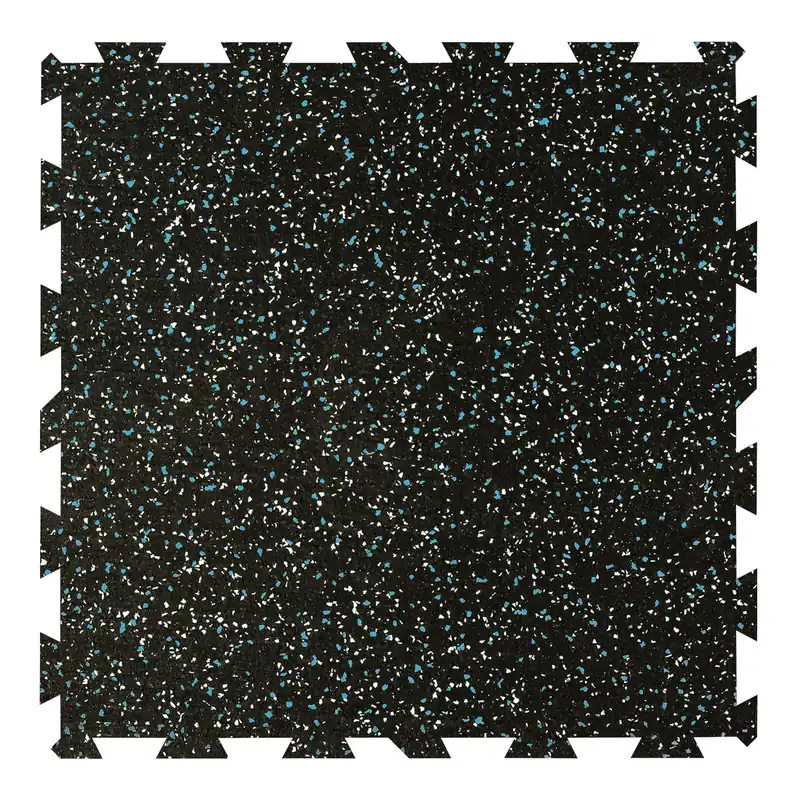 Seizoensaanbieding Černo-bílo-modrá gumová podlahová deska (puzzle - střed) FLOMA IceFlo SF1100 - délka 100 cm, šířka 100 cm, výška 2 cm
