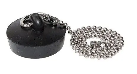 B2/17B Zátka s řetízkem dřezová 6/4" 43 mm pryž černá Alleen Vandaag