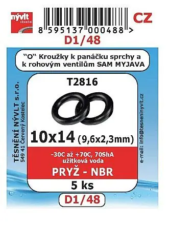 Aanbieding D1/48 Sada O-kroužků 10x14 mm, 5 ks