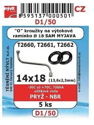 Beste Prijs D1/50 Sada O-kroužků 14x18 mm, 5 ks