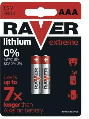 Aanbieding Baterie lithiová RAVER AAA (FR03), 2 ks