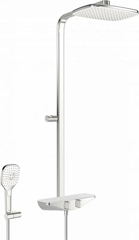 Ověřený EMOTION sprchový systém, termostatická baterie, bez Wellfit, bílá/chrom