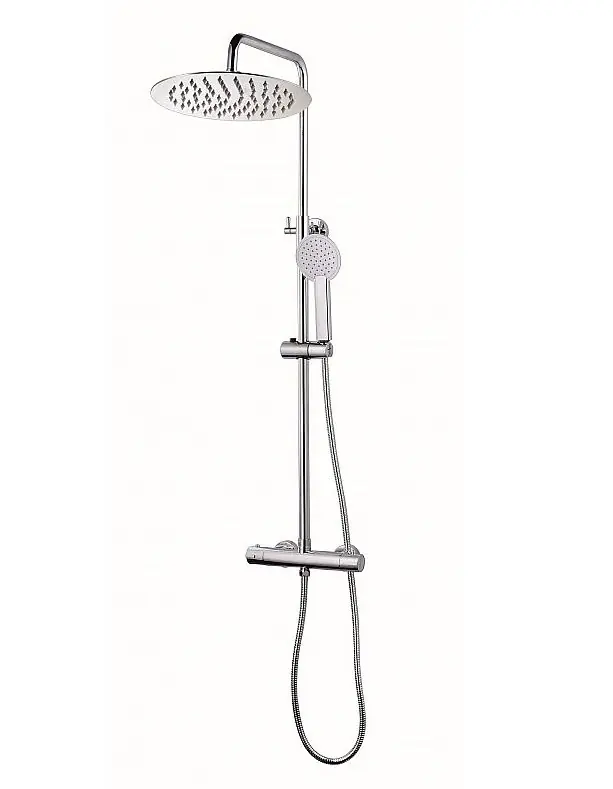 Nauplios 250 sprchový sloup s termostatickou baterií, hlavová sprcha 250 mm, chrom Beperkt Aanbod