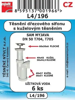 Beperkt Aanbod L4/196 sada sifon dřez s Kužel.těs.