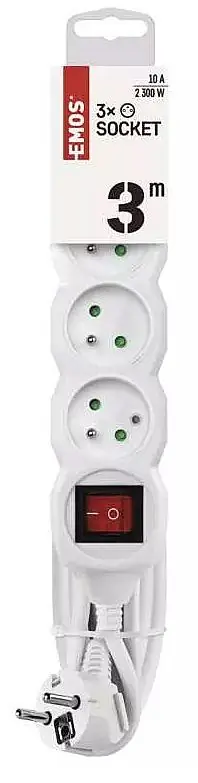 Alleen Vandaag Prodlužka 3x zásuvka, s vypínačem, 1,0 mm2, 3 m
