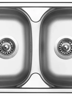 Goedkoop Sinks OKIO 780 DUO dvoudřez 780x435mm, 3 1/2, matný