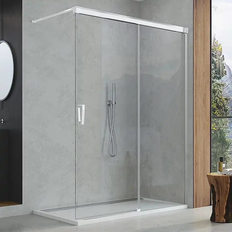 CADURA Walk-in pevná stěna s posuvným dílem, 1200, aluchrom/čiré Rechtstreeks Van De Fabrikant