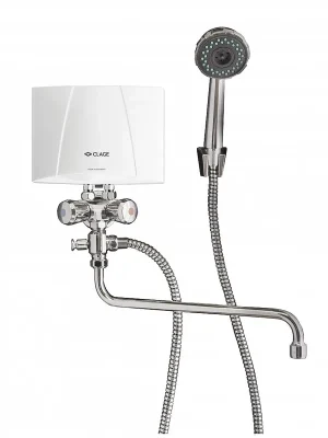 Actieprijs CLAGE M6 BGU beztlakový průtokový ohřívač 5,7kW, 230V se sprchovou sadou