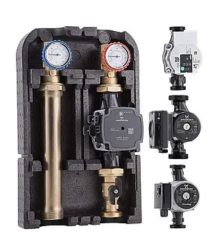 Čerpadlová skupina s variabilní regulační jednotkou (servopohon) DN25, 6/4" M × 1" F, čerpadlo Grundfos Ump3 Hybrid 25/70 Voordeelprijs