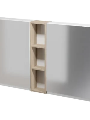 Nábytkový set Cersanit Moduo 140, skříňka 60 zrcadlová závěsná bílá 2x, skříňka 20 horní závěsná otevřená dub Veilige Betaling