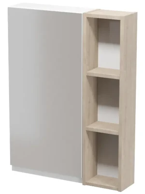 Nábytkový set Cersanit Moduo 60, skříňka 40 zrcadlová závěsná bílá, skříňka 20 závěsná horní dub Seizoensaanbieding