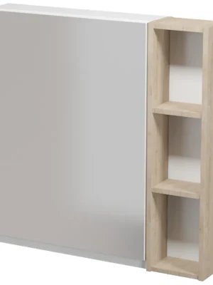 Flitsaanbieding Nábytkový set Cersanit Moduo 80, skříňka 60 zrcadlová závěsná bílá, skříňka 20 horní závěsná otevřená dub