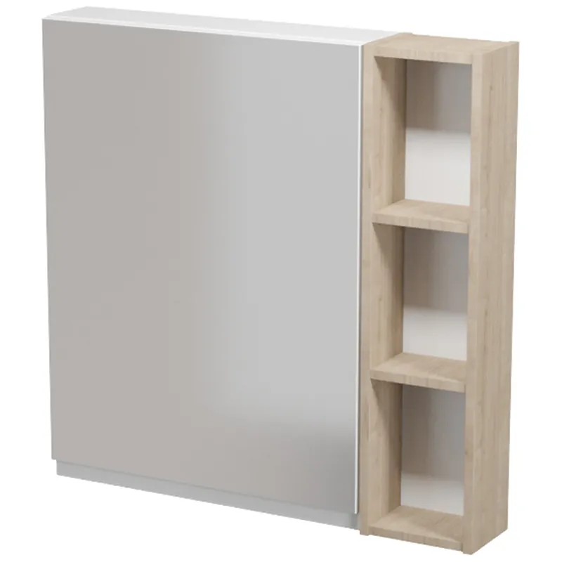 Flitsaanbieding Nábytkový set Cersanit Moduo 80, skříňka 60 zrcadlová závěsná bílá, skříňka 20 horní závěsná otevřená dub