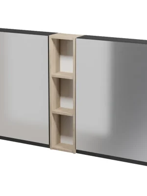 Exclusieve Aanbieding Nábytkový set Cersanit Moduo 140, skříňka 60 zrcadlová závěsná antracitová 2x, skříňka 20 horní závěsná otevřená dub