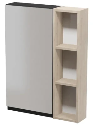 Nábytkový set Cersanit Moduo 60, skříňka 40 zrcadlová závěsná antracit, skříňka 20 závěsná horní dub Koop Vandaag