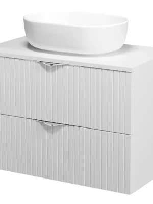 Nábytkový set Cersanit Tirso 80, skříňka 80 pod desku bílá matná, deska 80 horní bílá matná, umyvadlo Moduo 50 na desku oválné bílé, výpust umyvadlová bílá Tovární Cena