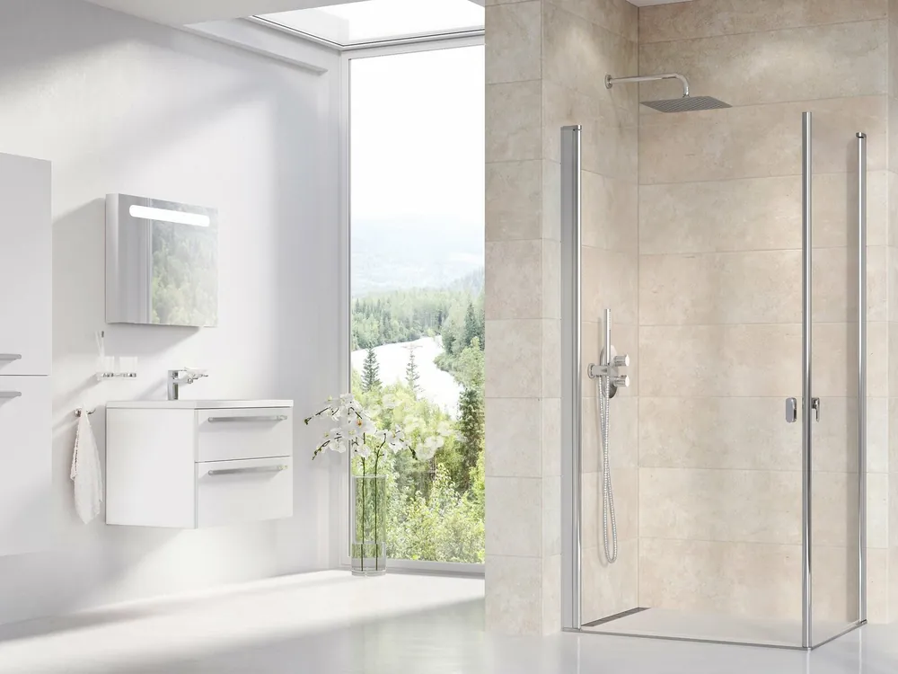 Flitsaanbieding Sprchový kout Ravak Chrome CRV1 90 1/2 rohový, lesk/transparent, 1QV70C01Z1