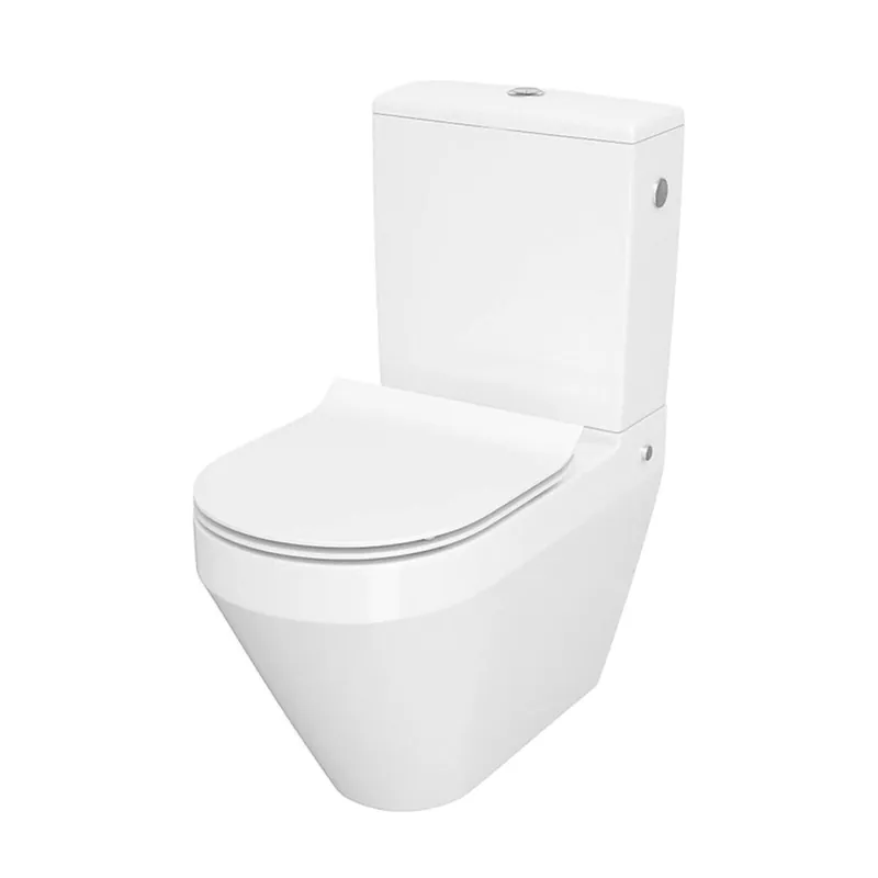 WC mísa Cersanit Crea kombi bílá oválná sedátko slim duroplast softclose easy off, tlačítko 010/020, K114-023 Koop Vandaag